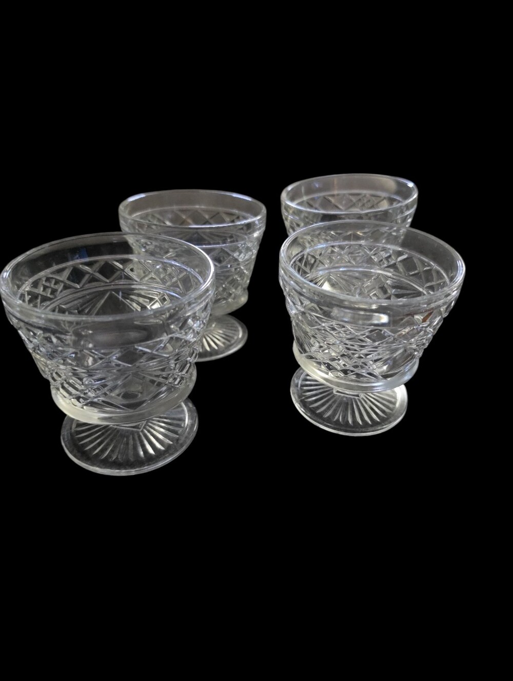 4 Vintage Hazel Atlas "Big Top" peanut butter sherbet glasses from the 1950s. 